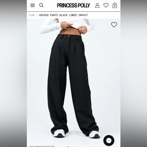 Princess Polly Archer Pant Black